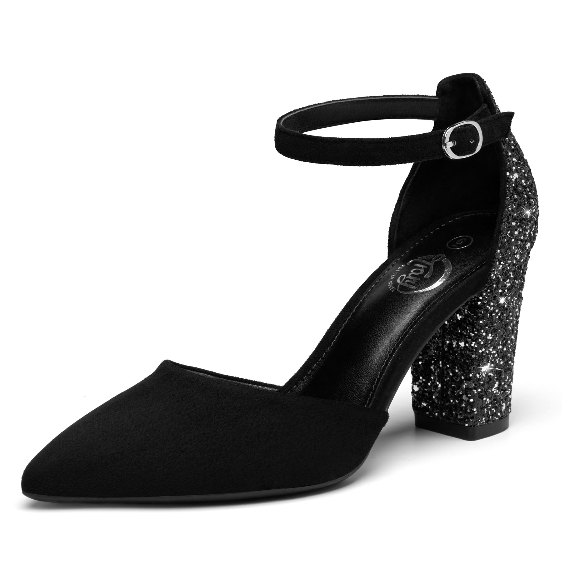 TraryWomen's Heels,Women's Pumps,Black Nude Heels for Women,Chunky Heels for Women,Closed Toe Heels for Women,High Platform Heels，Pointed Toe Dress Office Wedding Shoes for Women