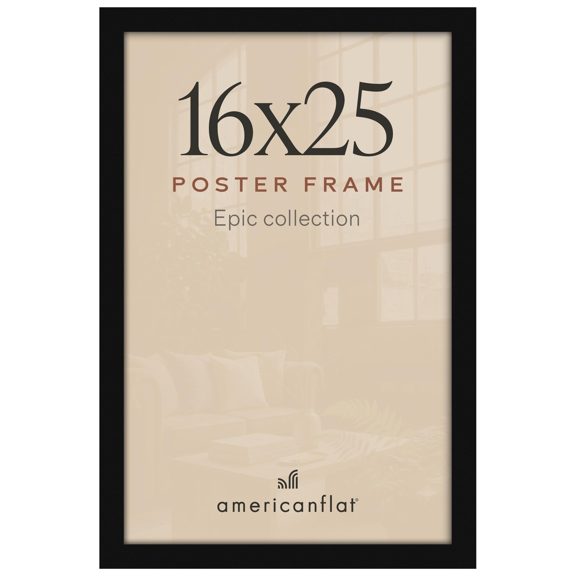 Americanflat 16x25 Poster Frame - Engineered Wood - Black