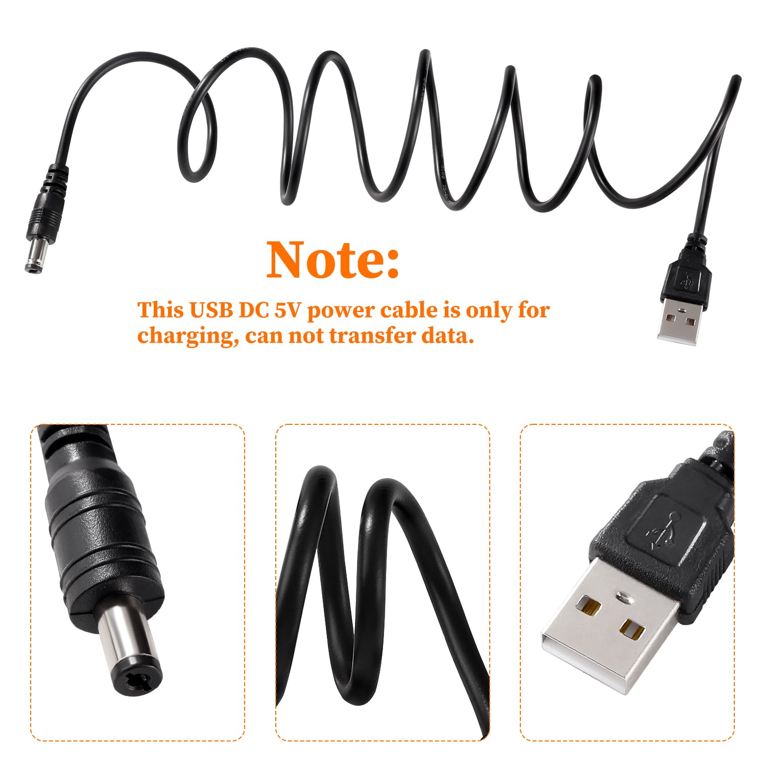 2x USB Auf 5V DC Kabel – 1m, 5.5mm X 2.1mm Stecker, Für Router, Lautsprecher & Elektronik