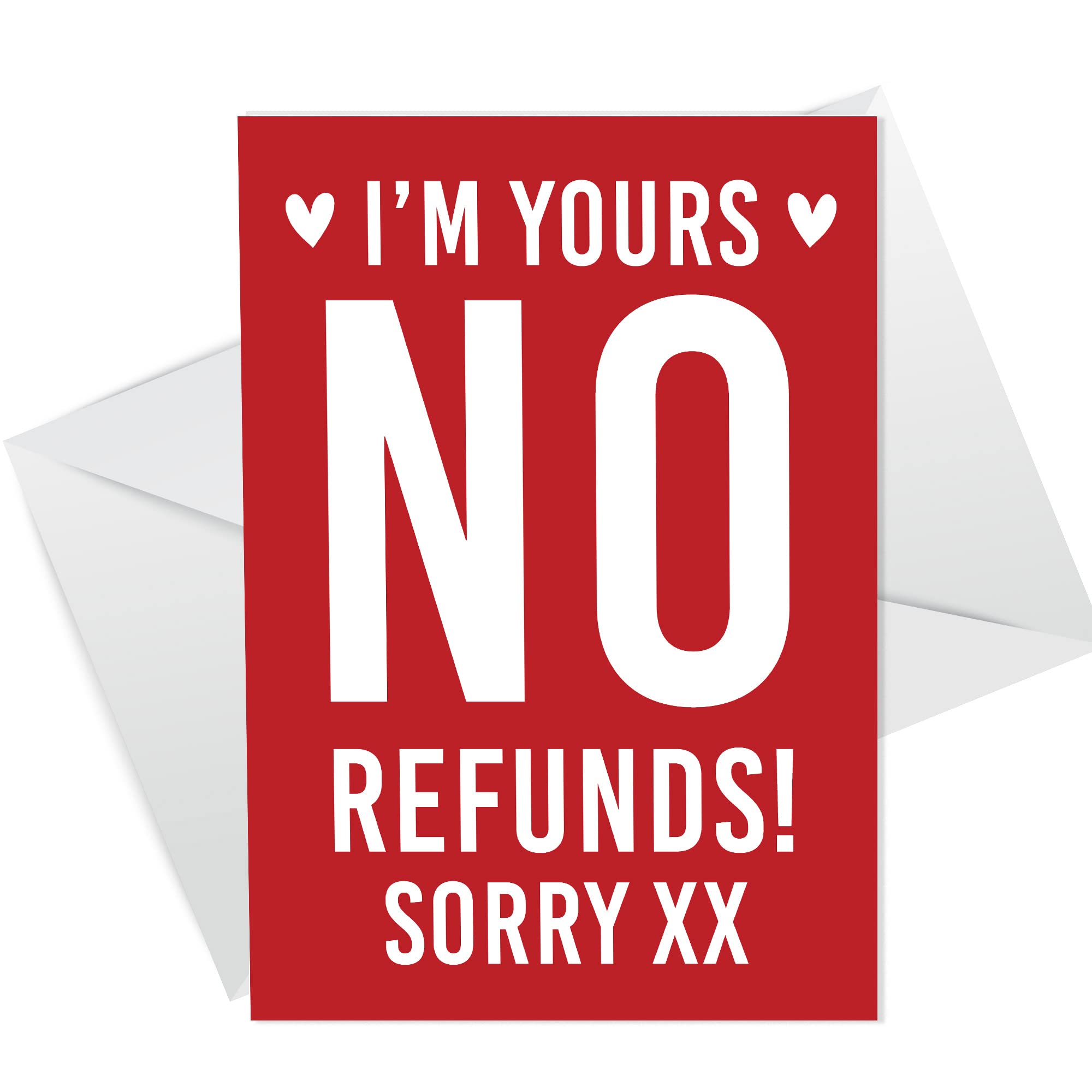 Red Ocean Anniversary Card Valentines Day Card I’m Yours Funny Card for Wife Husband Boyfriend Girlfriend with Envelope