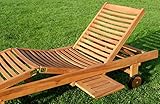 ASS 2X Hochwertige Teak Sonnenliege Gartenliege Strandliege Liegestuhl Holzliege Holz sehr robust - 4