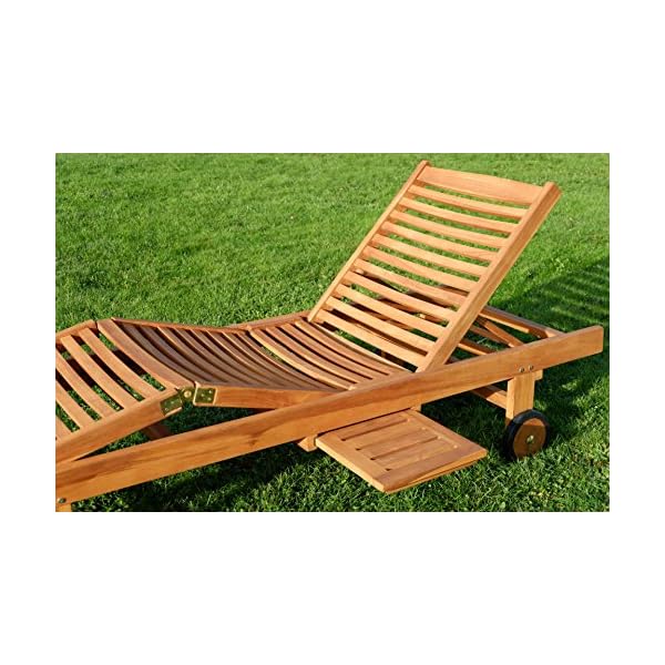 ALEOS Teak Sonnenliegen JAV-Cozy 2er-Set mit Tisch