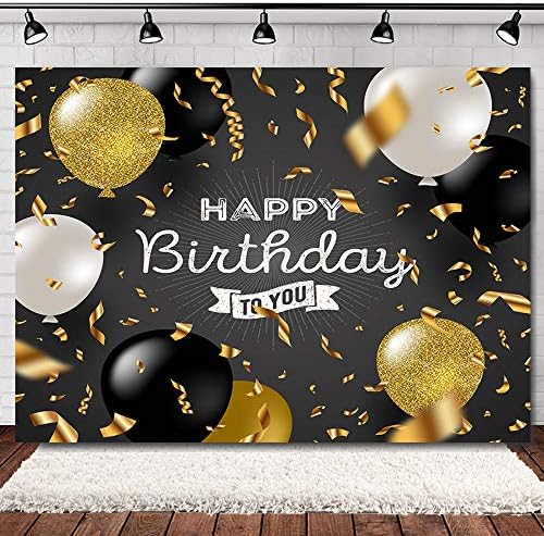 Allenjoy 7x5ft Birthday Backdrop 50th Birthday Photography Backdrop Children Newborn Birthday Backdrops for Party Photography Props Gold Party Birthday Decoration Backdrop for Photography