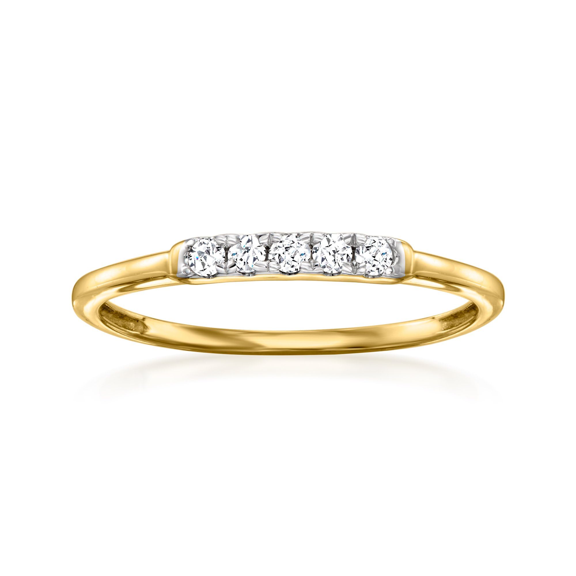 Ross-Simons 0.10 ct. t.w. Diamond 5-Stone Ring in 10kt Yellow Gold