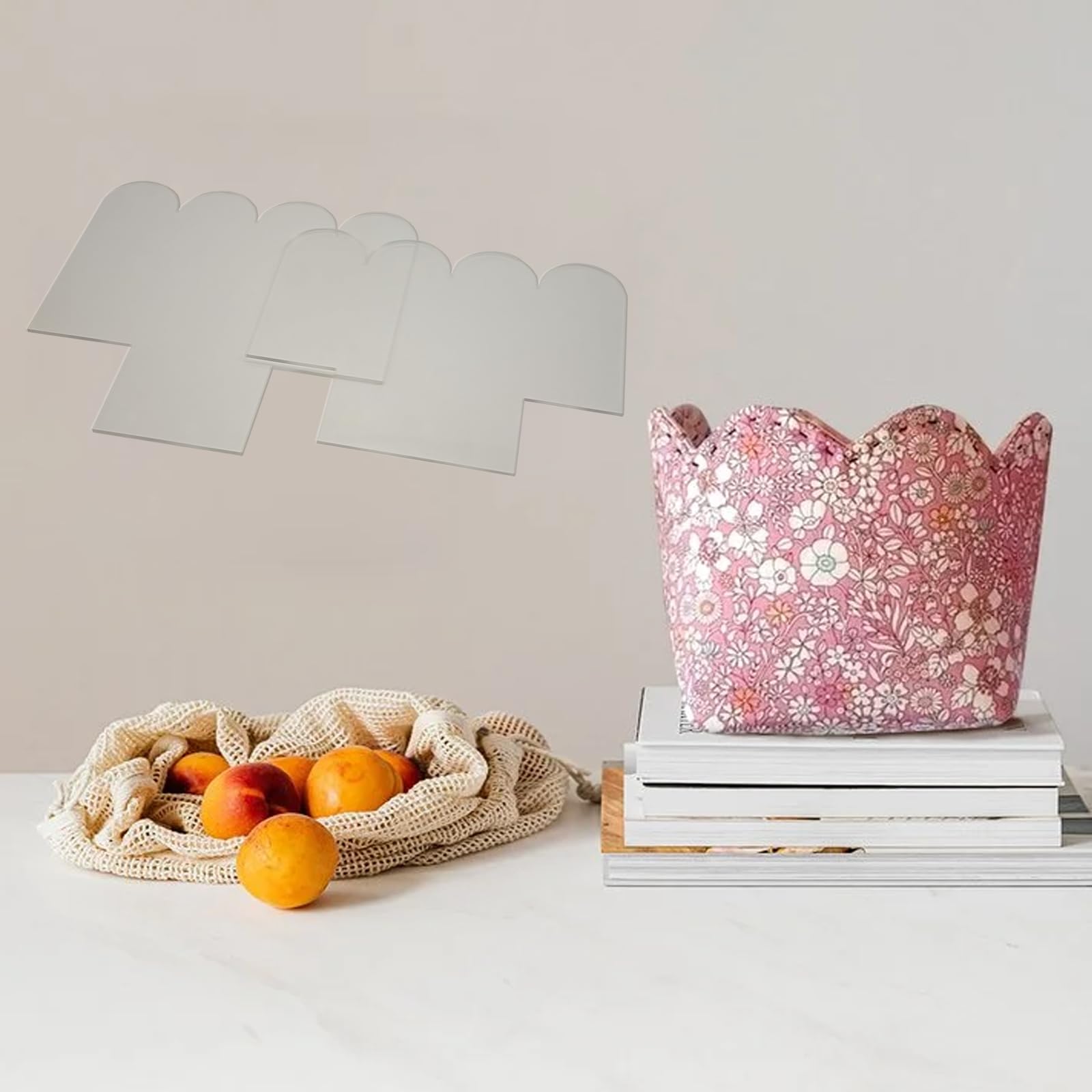 Henmany DIY Basket Template Set for Quilting: 2 Sizes (7.5 '' 5.63 '') Acrylic Quilting Stencils for Basket Shape Designs (2pcs)