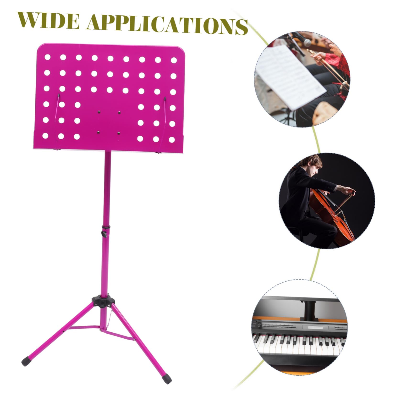 ibasenice Support De Partitions Pliable Aluminium Et Avec De Transport Couleur Aléatoire Pour Musiciens De Guitare Violon Et Saxophone