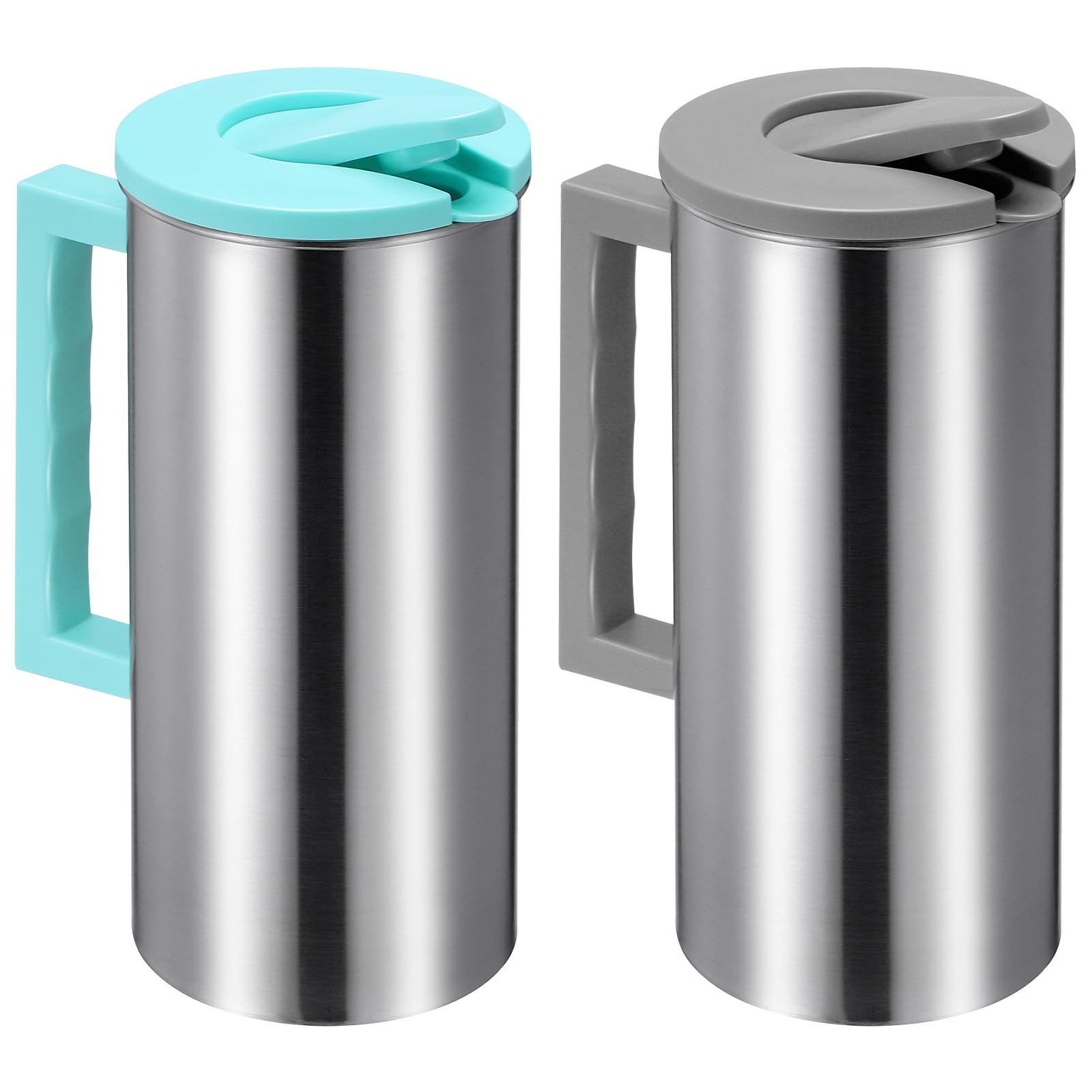 OUNONA Lot de 2 pichets à eau en acier inoxydable avec couvercle, grande