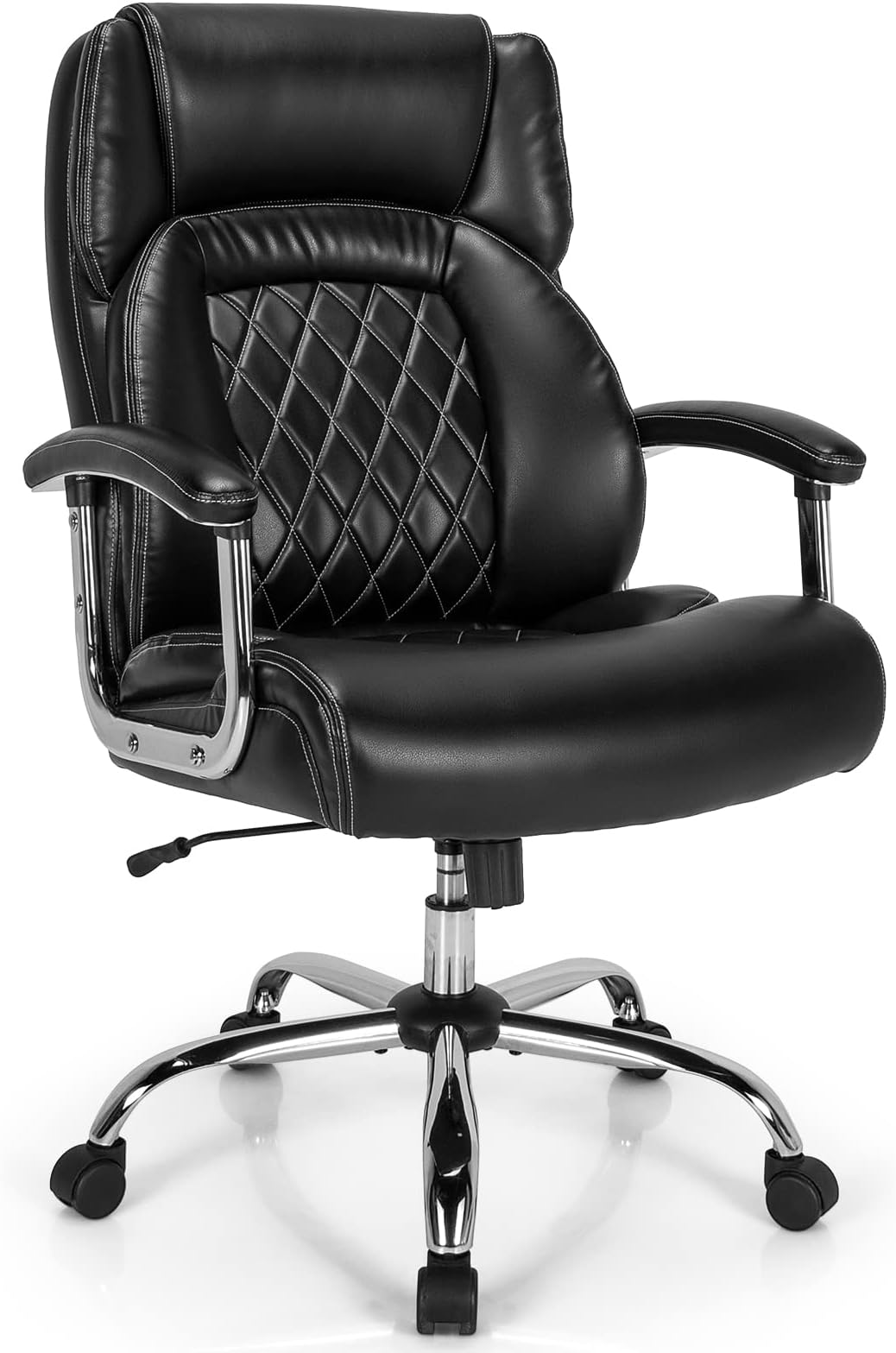 DYHOME Office Chair Brown Leather Ergonomic High Back Big and Tall Executive Home