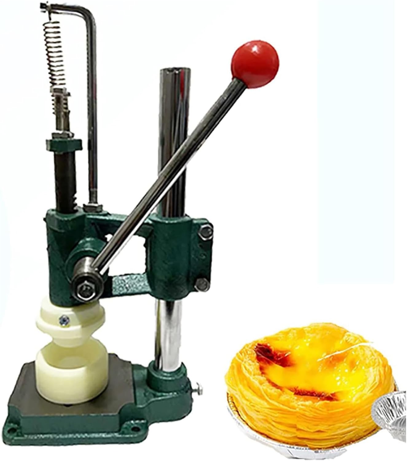 Manual Egg Tart Making Machine, Custard Tart Shell Molding Hand Press Making Egg Tart Skin Tool, Base Is Cast Iron/Easy To Use/Small In Size, for Household, Restaurant