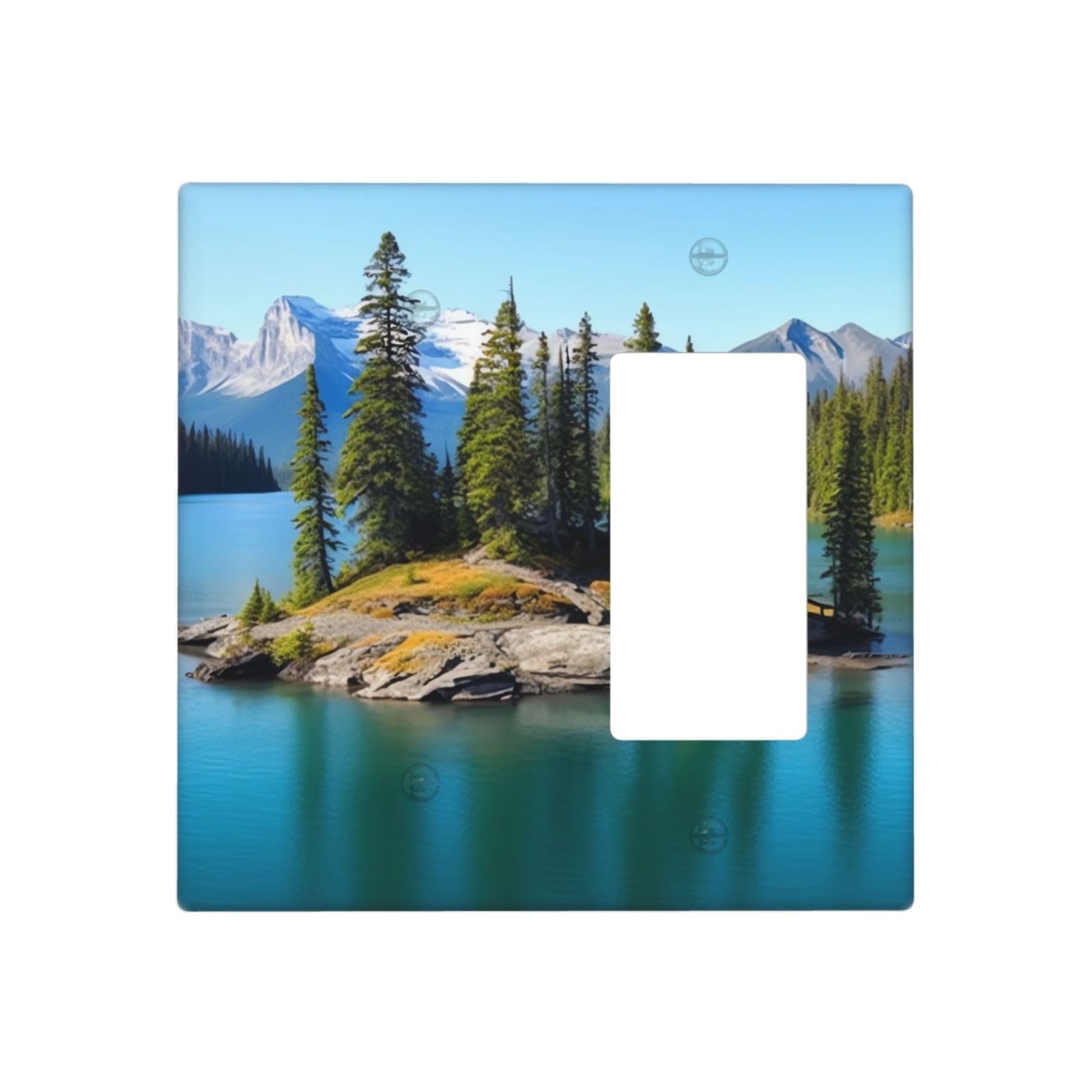 Decorator Wall Plate 2 Gang Light Switch Covers Spirit Island in Lake Wallplate Double Toggle Switch Plate Mid-size Electrical Outlet Covers Decorative Wall Switch Plate Cover