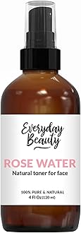 Rose Water Facial Toner - Alcohol-Free Vegan All Natural Refreshing Spray Mist for Face and Hair - Uplifts, Calming & Soothing for All Skin Types 4oz with Fine Mist Cap