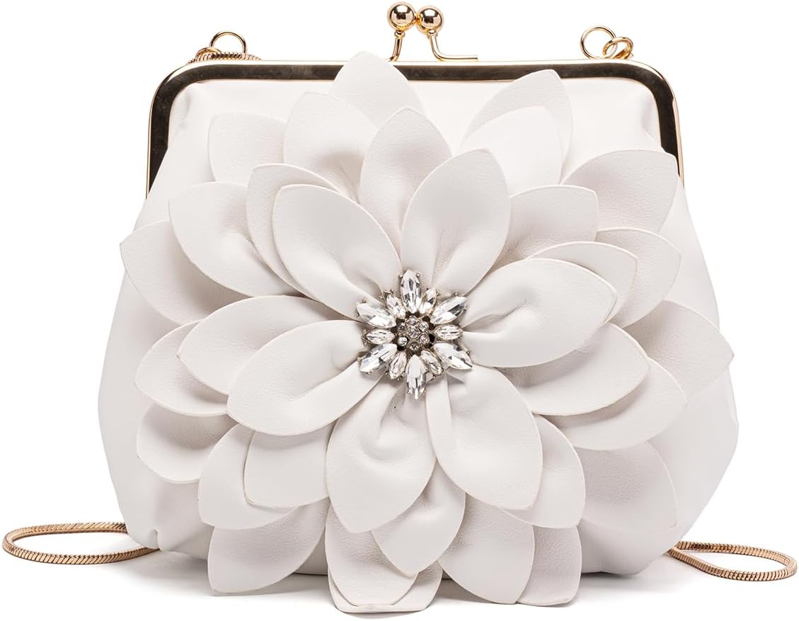 SUNROLAN Women's Evening Clutches Formal Purses Handbags Sparkling Wedding Party Handbag for Bride Small Purse with Chain