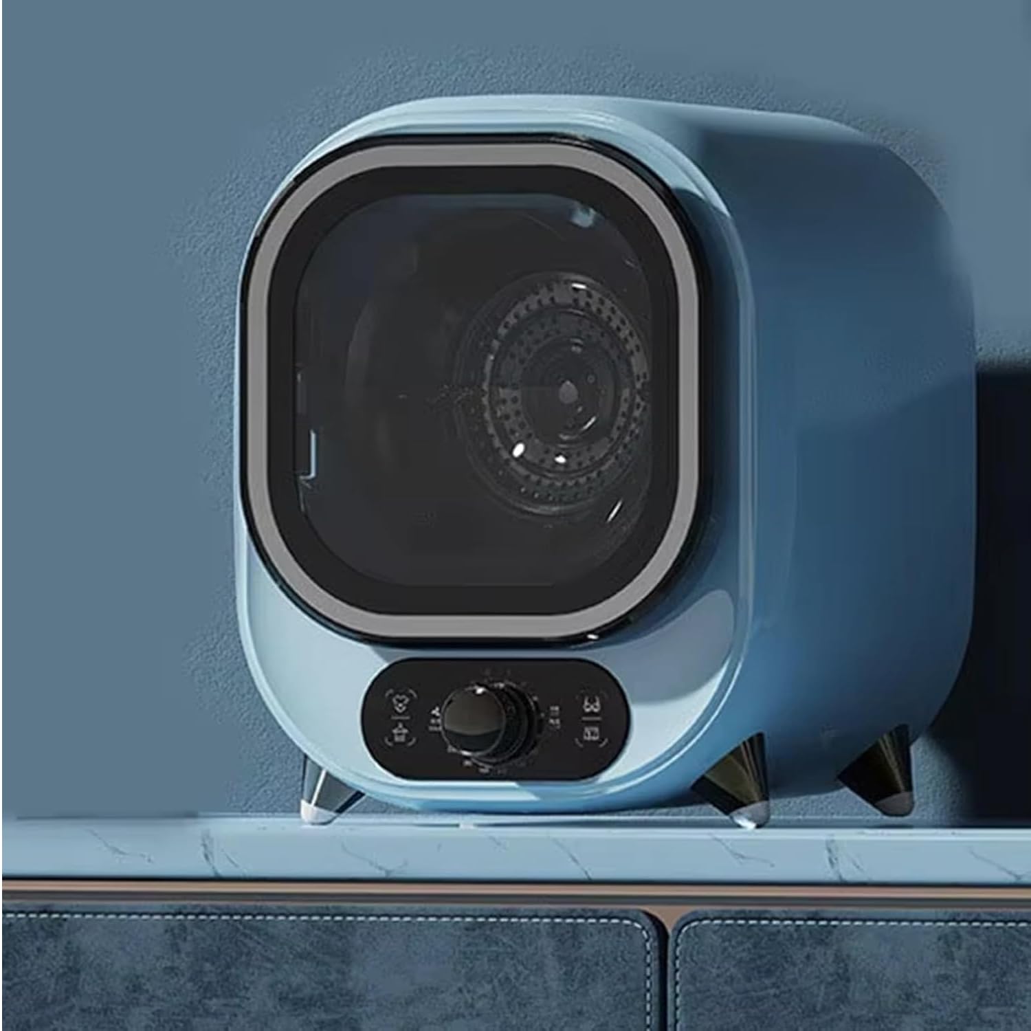 Secador Compacto de 5 kg con 0-200 min Temporizador, Opciones de Aire frío Caliente, Secado 3D, Tambor de Acero Inoxidable, operación silenciosa, montado en la Pared