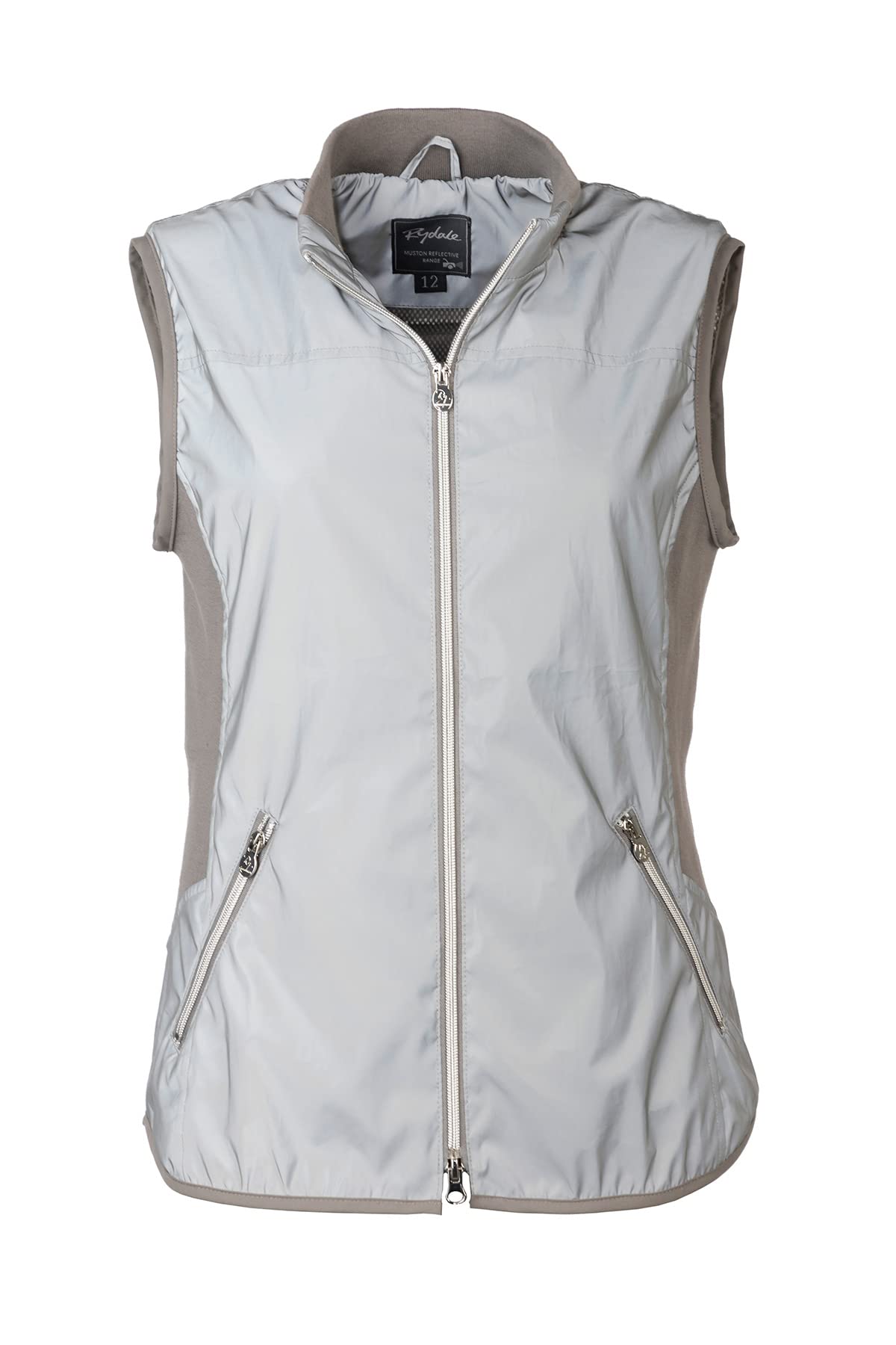 Rydale Women's Silver Lightweight Reflective Waistcoat Hi Vis Gilet Vest Bodywarmer Reflect Sleeveless Jacket (As8, Numeric, Numeric_8, Regular, Regular)
