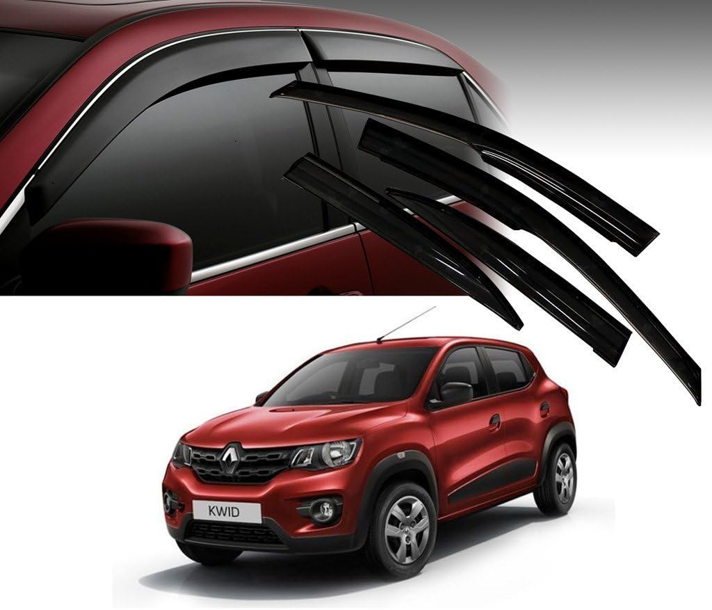 Car Elegance Car Rain Wind Door Visor Side Window Deflector for -Renault-KWID-Set of 4 PCS