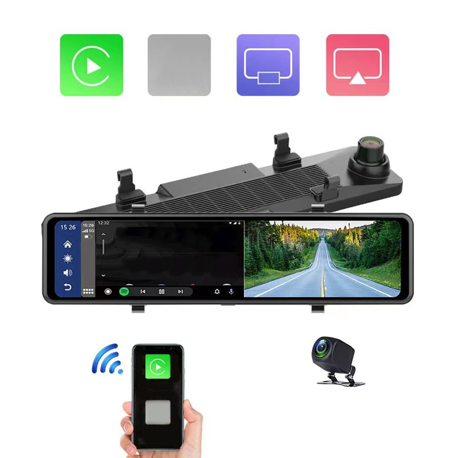 Schermo Auto 4.3 Pollici Monitor Specchietto Retrovisore 4.3 Pollici - Doppio Ingresso Video Per Auto Monitor Telecamera Auto - Foto 9