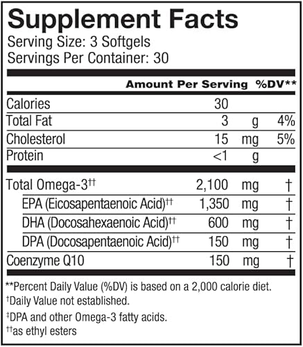 Miniatura 9 de Oceanblue Omega-3 2100 with CoQ10  90 ct  Triple Strength Burpless Fish Oil Supplement with High-Potency EPA, DHA, DPA and CoQ10  Orange Flavor (30