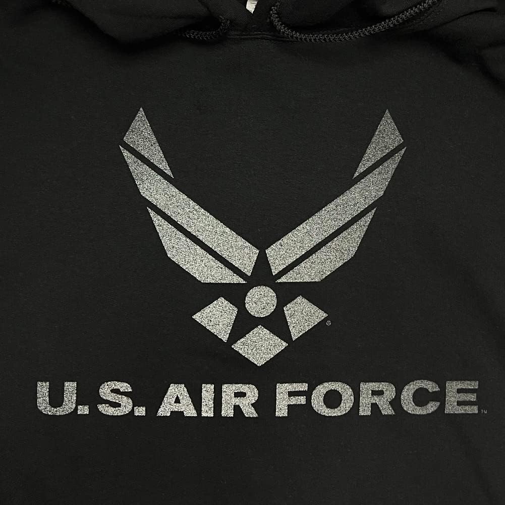 Armed Forces Gear United States Air Force Reflective Wings Logo Hooded Sweatshirt (black) - Image 2