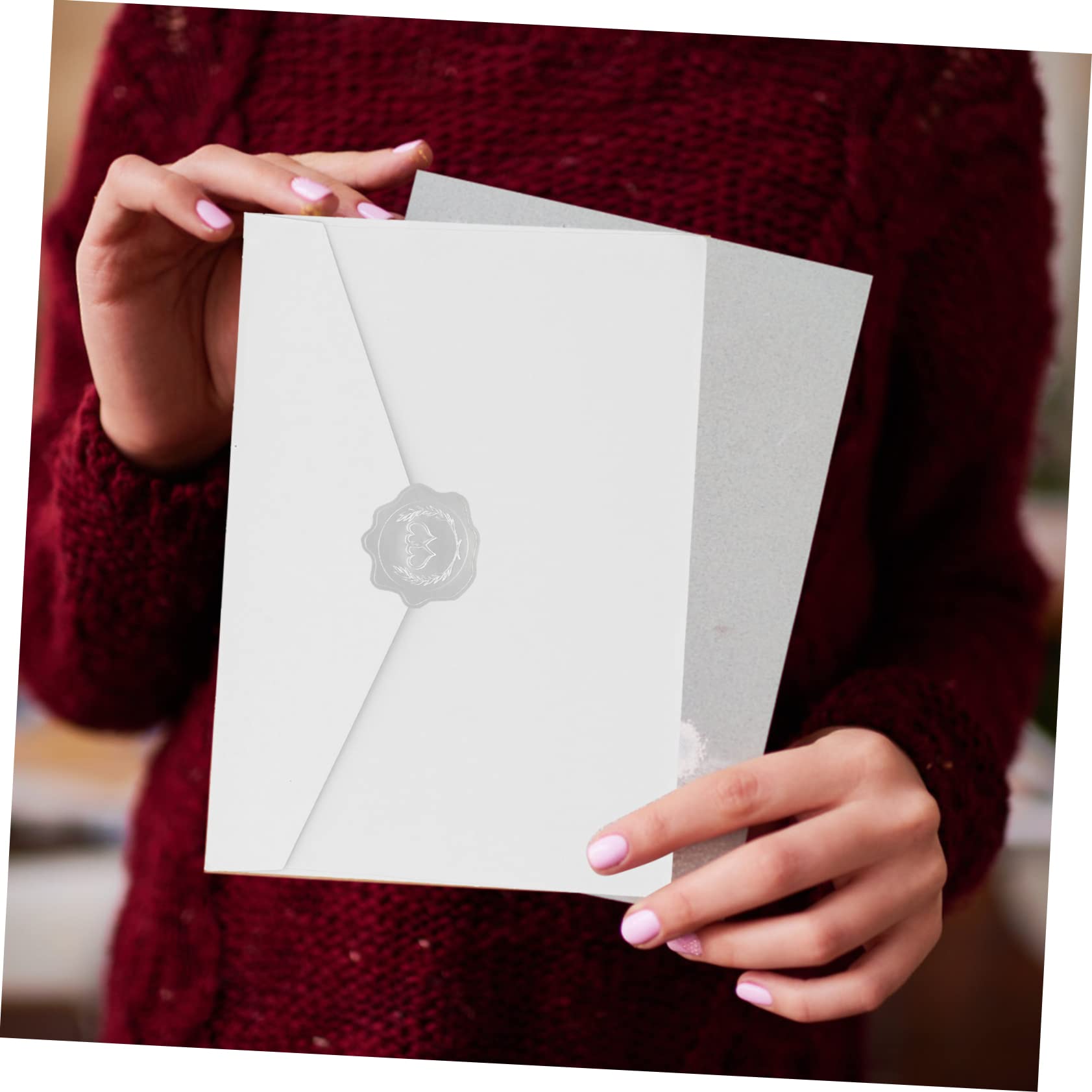 STOBOK 25blätter Delicate Sealing Stickers Für Hochzeitskarten Runde Aufkleber Mattgold Und Mattsilber Selbstklebende Etiketten Für -projekte Einladungskarten Und