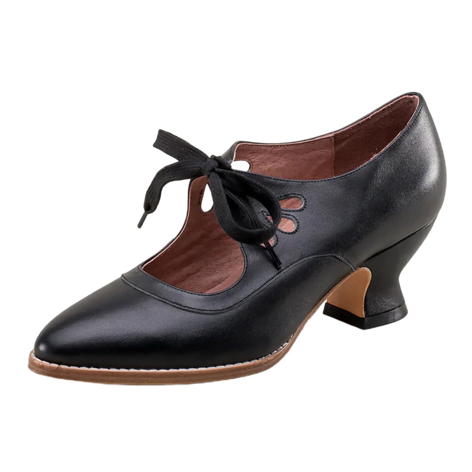 2026 Nuove scarpe stringate con tacco alto per donna taglie forti