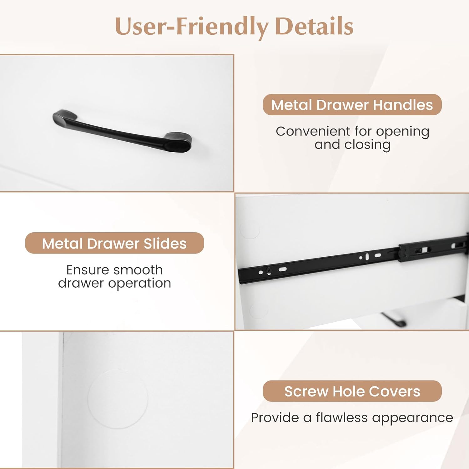 Tangkula 55" Reversible L Shaped Desk with 3 Drawers, Home Office Desk with Adjustable Shelf & Power Outlet, Study Writing Table, Computer Workstation for Small Space, Corner Desk (White)