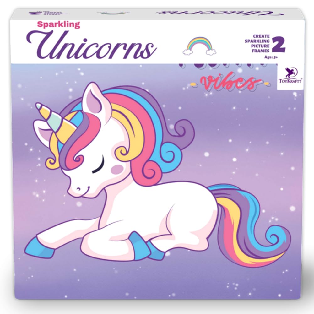 Sand Sequin Art Unicorns, Unicorn Magic, Art and Craft Kit for Girls Aged 5 to 7 Years Old, Create Enchanting Artwork with Colorful, Sand and Sparkling Sequins Gift for Girls, Multicoloured