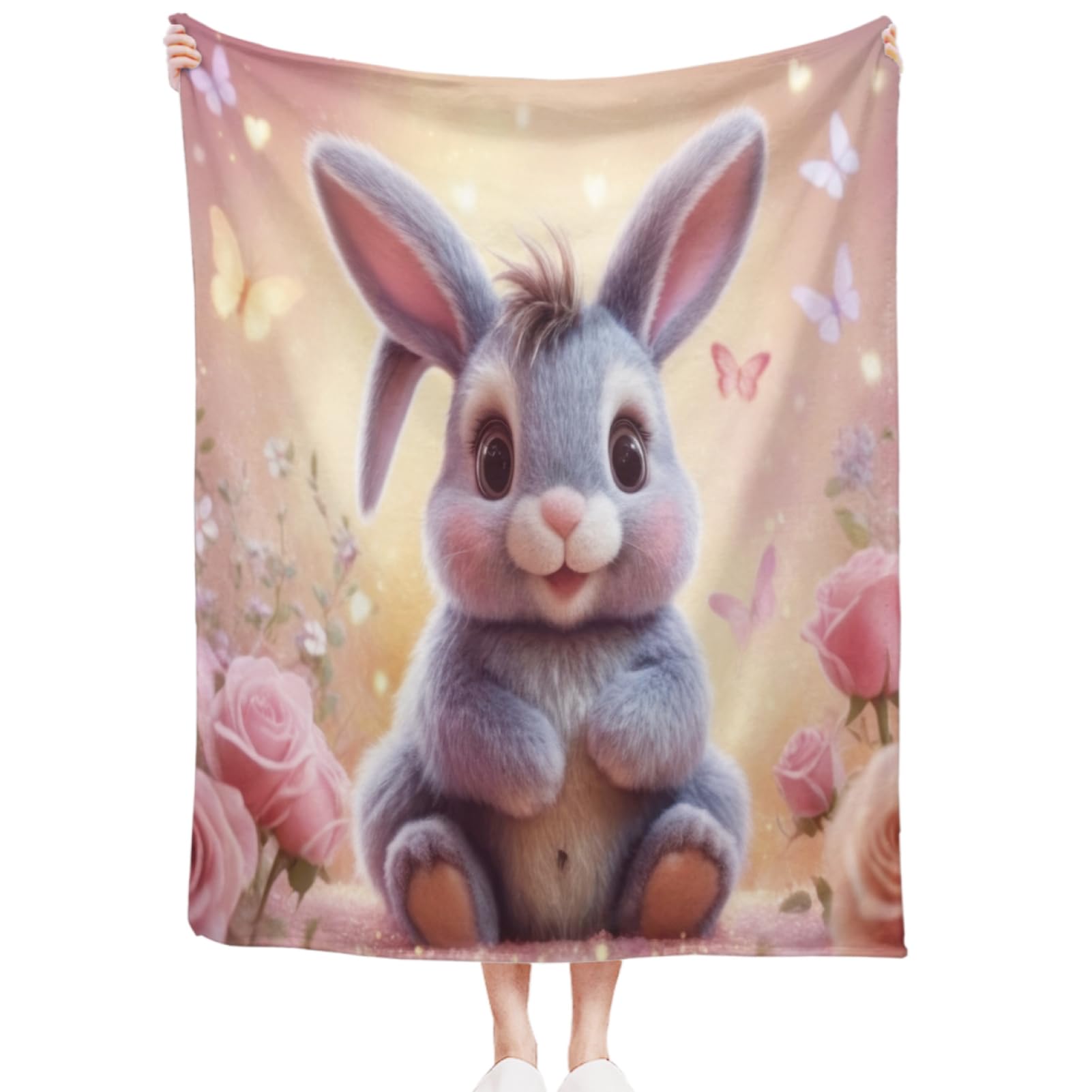 57lilina Soft Flannel Print Throw Blanket for Sofa, Bed or Travel 60x80 IN