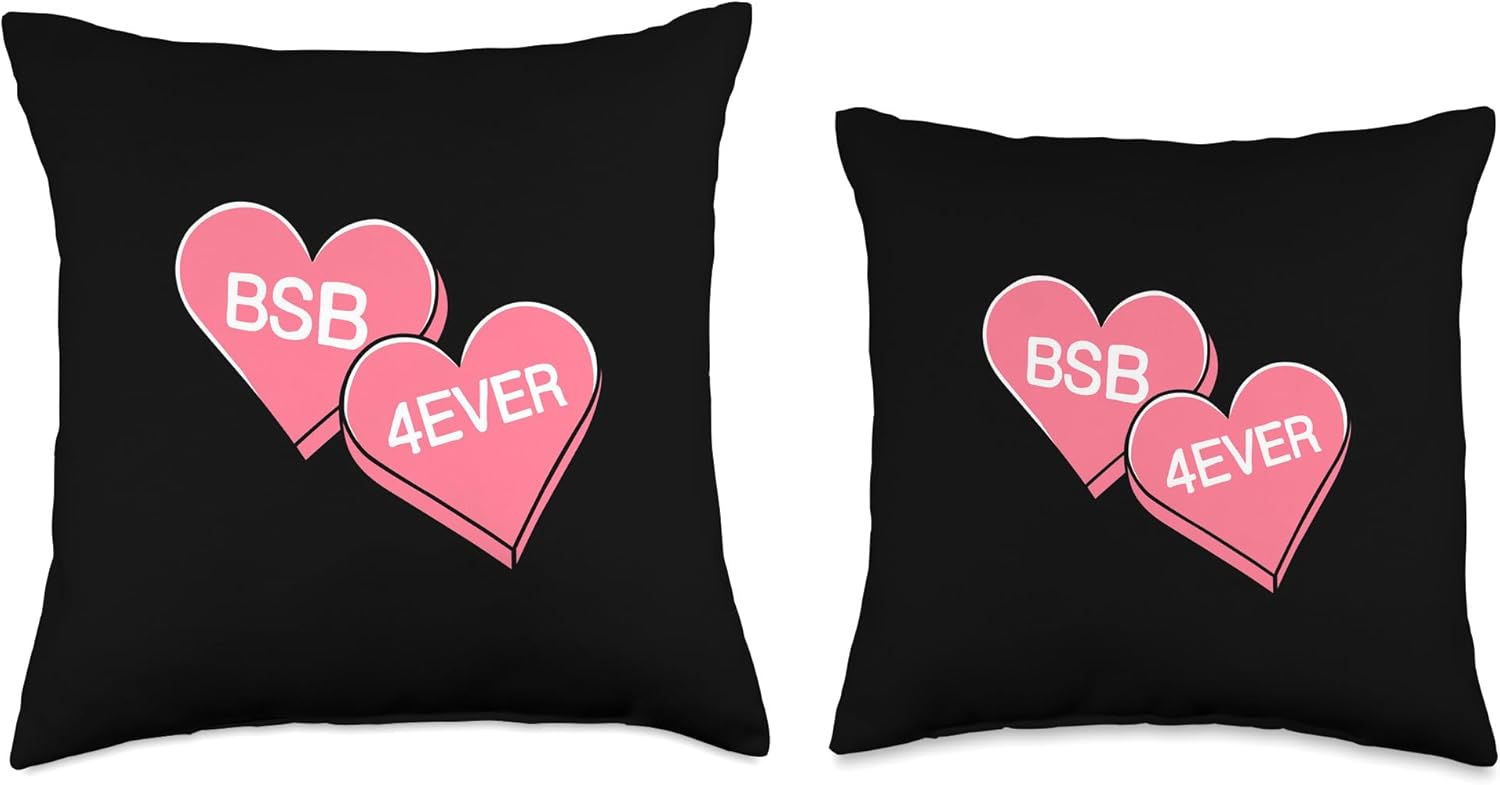 Backstreet Boys Candy Hearts Black Throw Pillow