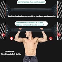 Vista 3 de Pull Up Bar for Doorway,Chin Up Bar for Body Workout,Narrow Pads,Home Gym Exercise Fitness with Level Meter and Adjustable Width