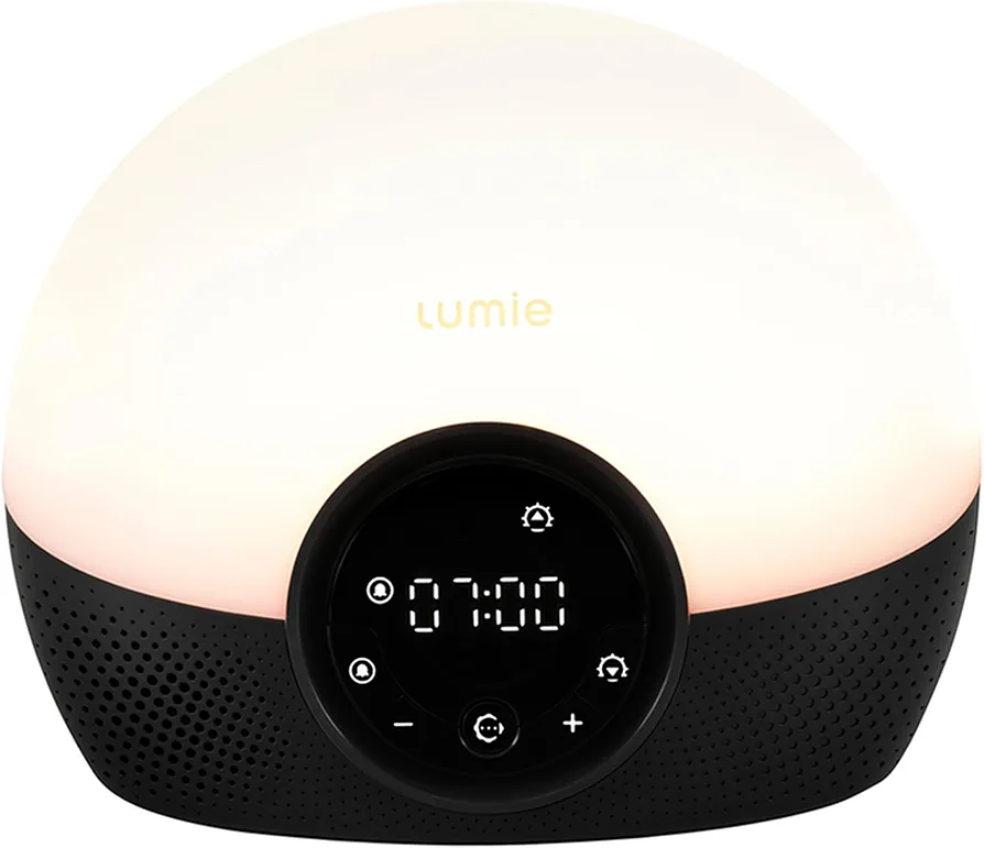 Lumie Bodyclock Glow 150 - Wake-up Light Alarm Clock with 10 Sounds and Sleep Sunset, White