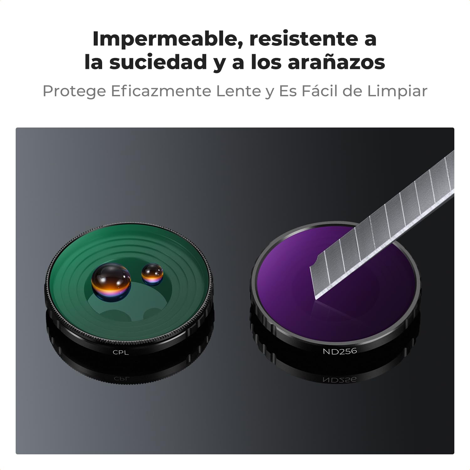 K&F CONCEPT Lote de 6 Filtros ND Compatibles con dji Osmo Action 5 Pro/Action 4, Vidrio Óptico HD Multicapa CPL + ND8 + ND16 + ND32 + ND64 + ND256 Accesorios de Cámara de Acción de Densidad Neutra