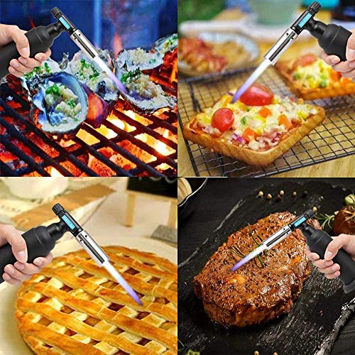 Butane Torch, Jun-L Big Blow Torch Refillable Cooking Torch Lighter, Adjustable Flame For Desserts, Bbq, Soldering With Safety Lock (Butane Gas Not Included) (Black) #TOP7