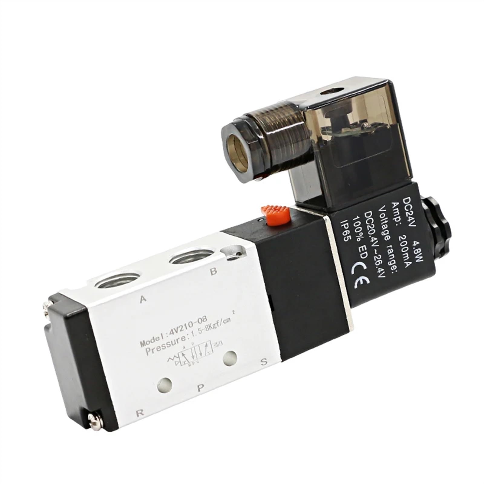 Válvula Solenoide eléctrica neumática 4V210-08 válvula magnética de Gas y aire, Control de 5 vías y 2 posiciones, 12V, 24V, 220V, voltios de bobina(12V DC)