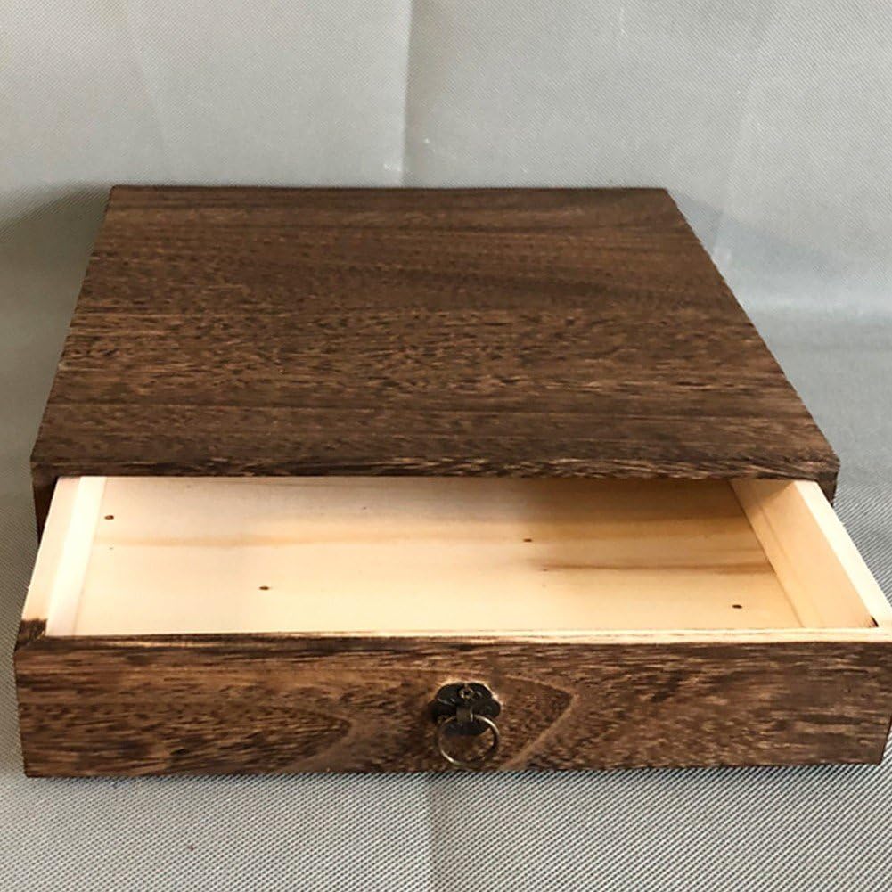 Boîte À Thé en Bois avec Tiroir, Organiseur De Rangement pour Thé PU, Idéal pour Les Amateurs De Thé PU