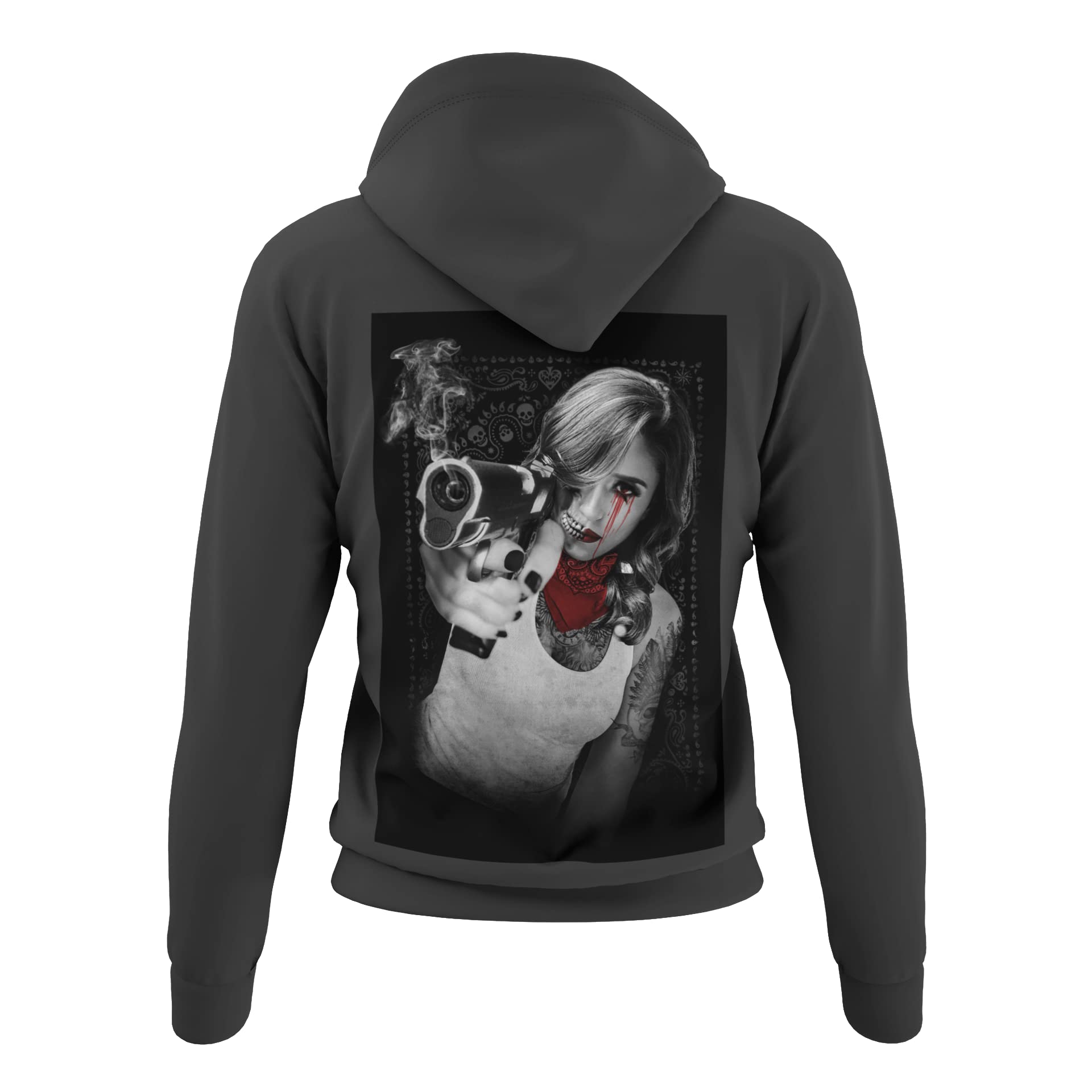 knut Fashion & Streetwear Przytulna damska bluza z kapturem, nadruk tatuażu, damska bluza z kapturem