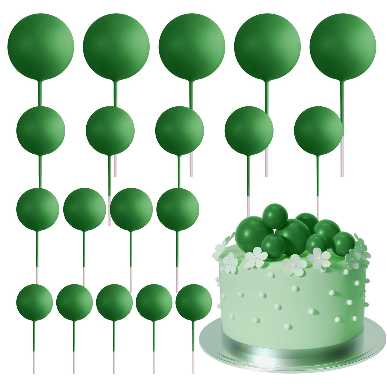 ASTARON 20 Pcs Disco Ball Cake Topper Decorations Sticks Silver Cake Balls Picks Toppers for Birthday Anniversary Disco Retired Theme Party Decorations — view 15