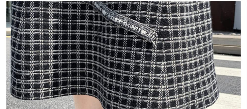 Gonne Lunghe Invernali,Gonne in Maglia Boho per Donna Lunghezza Midi Nappa di Pizzo Fluida Gonne Invernali Nere Vita Elasticizzata Gonne A Pieghe Gonna A Vita Alta Gonna A Pendolo Grande