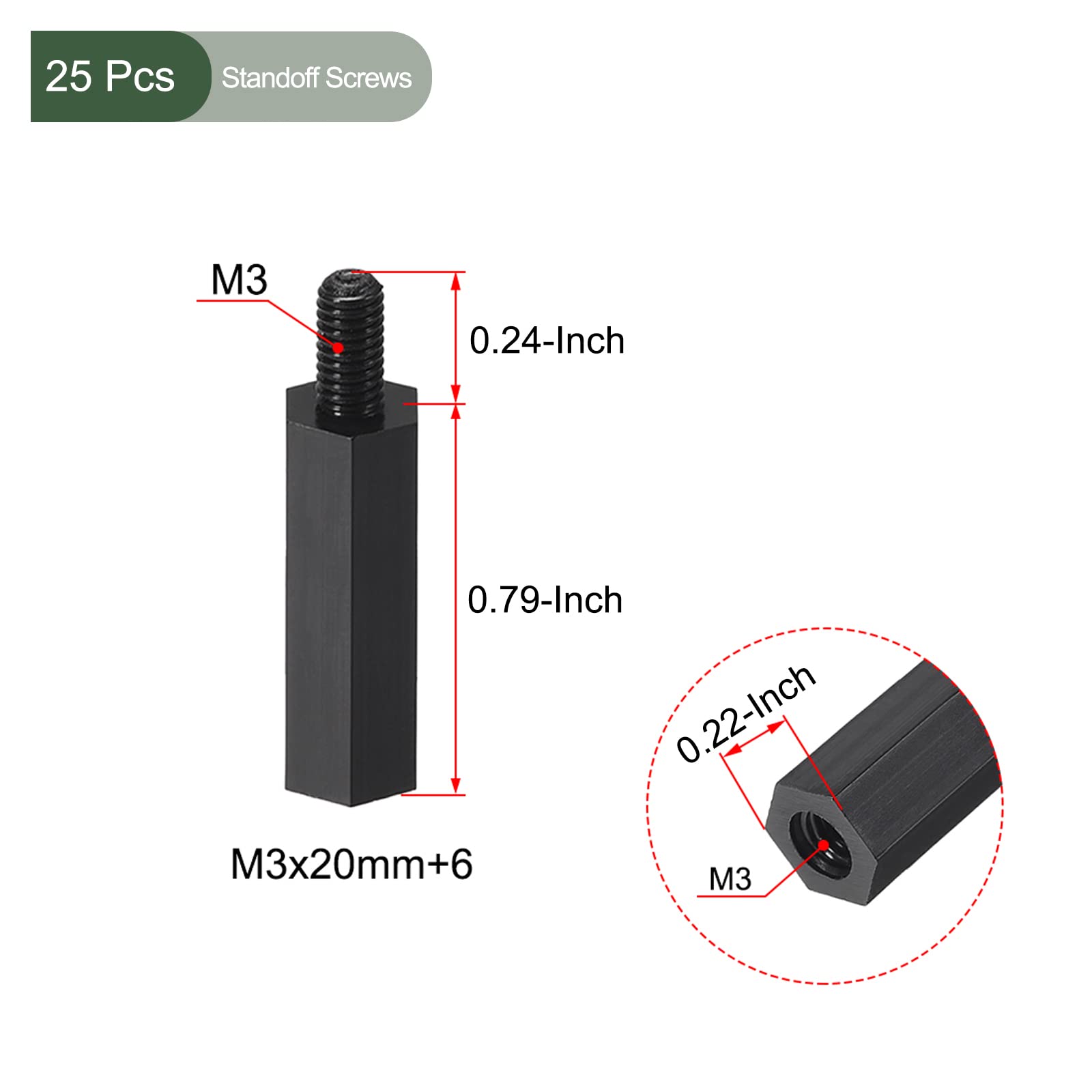 YOKIVE 25 Pcs M3 Standoff Screws, Nylon Hex PCB Standoffs with High Insulation Effect, Keep Height Consistent - Image 2