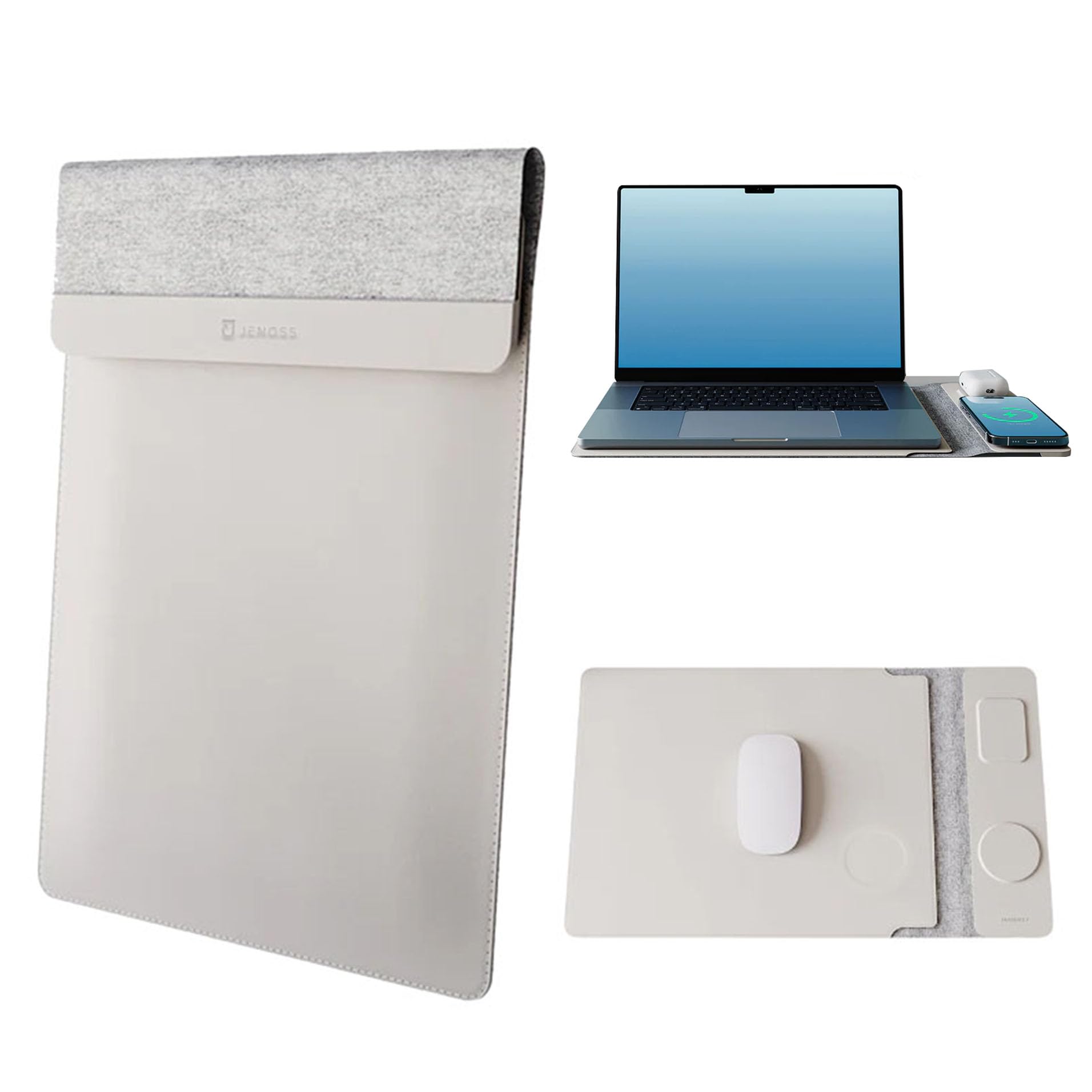 Jenoss 4 in 1 Wireless Charging Lapto Sleeve 13