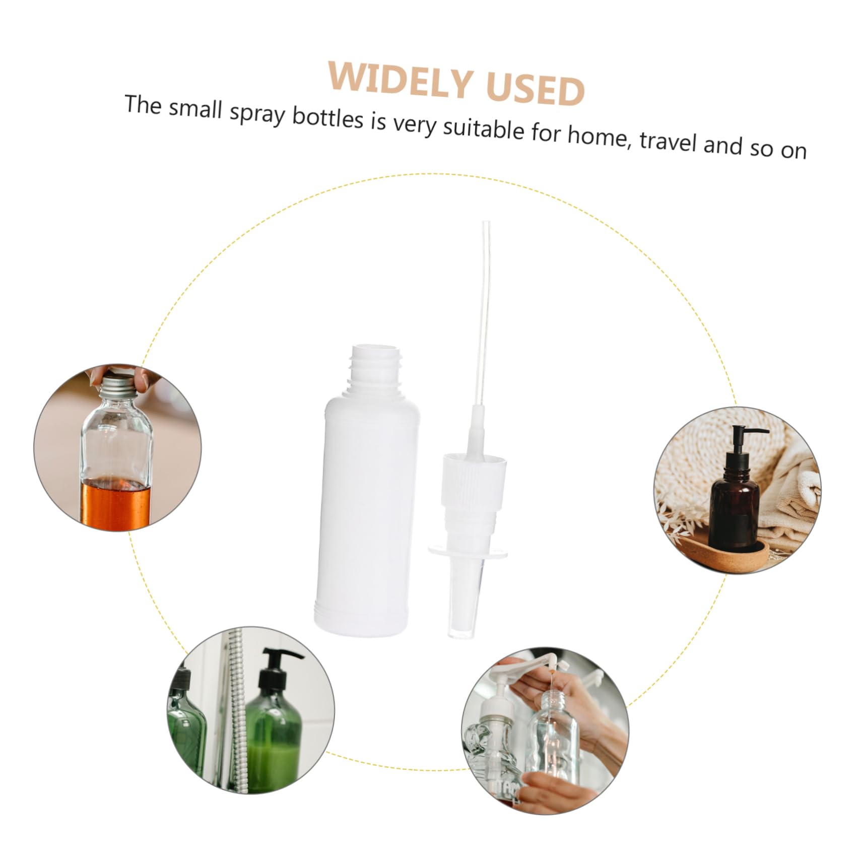Housoutil Flacone Spray Ricaricabile Pe Bianco 50ml, Mini e Compatto | 200 Pezzi, Tappo Protettivo Trasparente, Back To School Party, Uso Viaggio e Outdoor