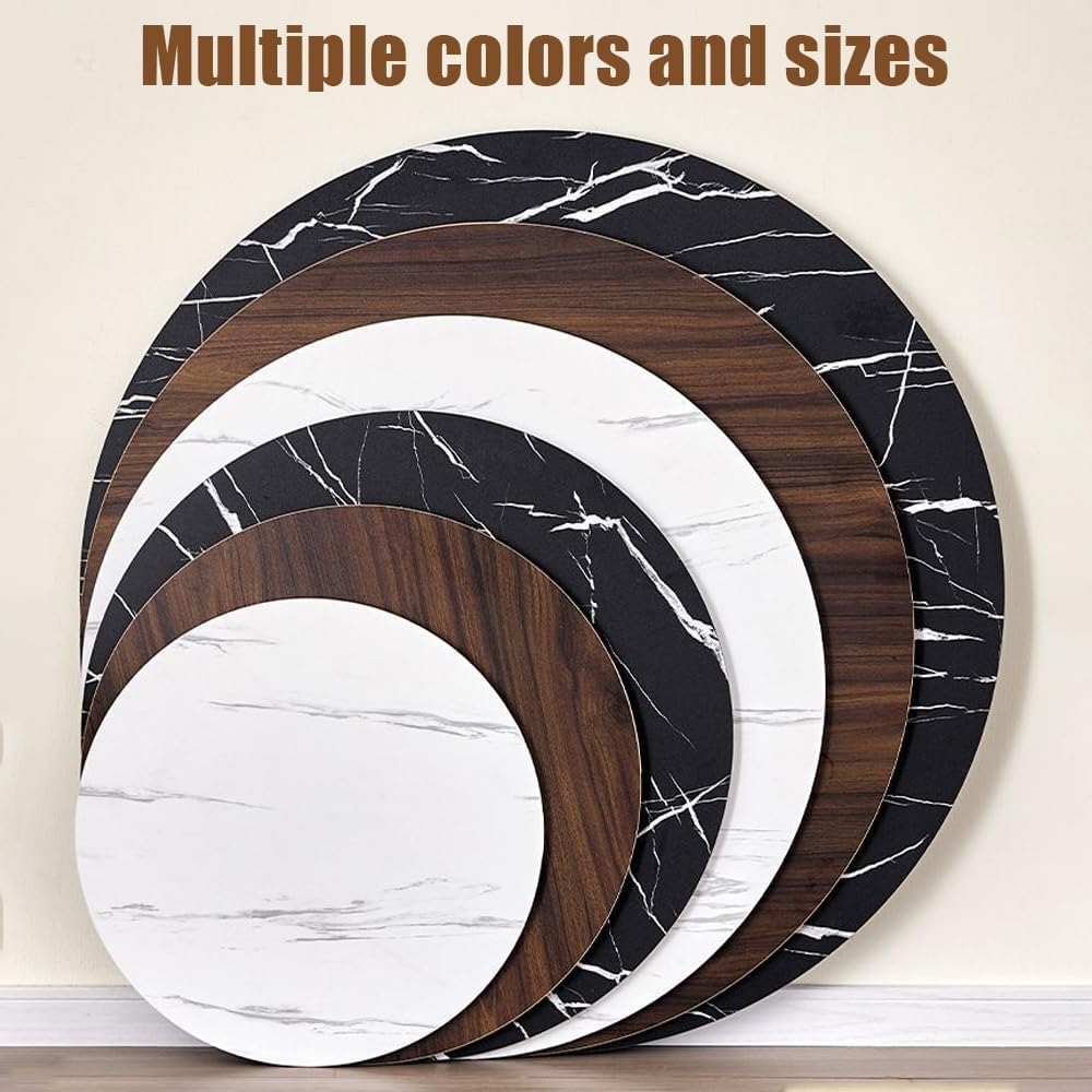 Wooden Round Dining Table Top, Solid Wood Table Surface, Coffee Tables Replacement Tabletop Protector, Restaurant Tables Panels(Brown,60cm/23.6in)