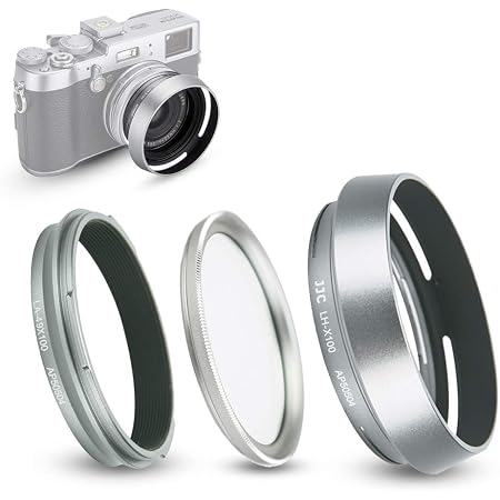 JJC Gegenlichtblende Inkl. 49mm-Adapter Für Fujifilm X100V, 100F, X100T, X100S, X100 - Schwarz