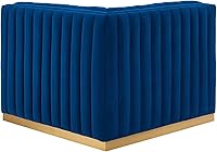 Vista 76 de Modway Conjure - Sofá seccional tapizado de terciopelo de alto rendimiento, con canal, silla sin brazos en negro y gris