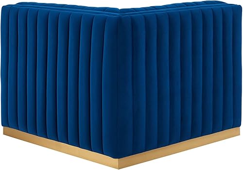 Miniatura 76 de Modway Conjure - Sofá seccional tapizado de terciopelo de alto rendimiento, con canal, silla sin brazos en negro y gris Negro-Gris,Negro