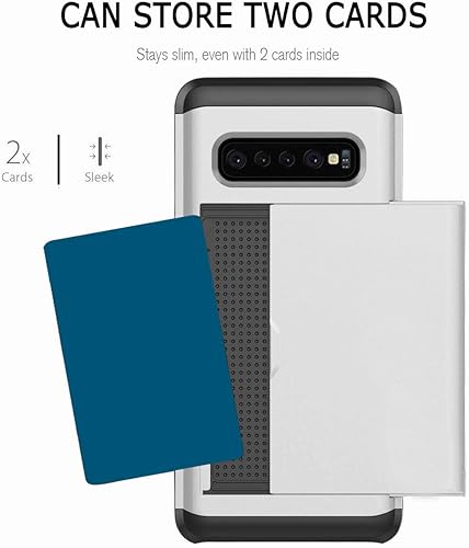Miniatura 5 de Funda para Galaxy S10 Plus, ultrafina, a prueba de golpes, parte trasera dura, de silicona de doble capa, funda protectora para tarjetas de crédito,