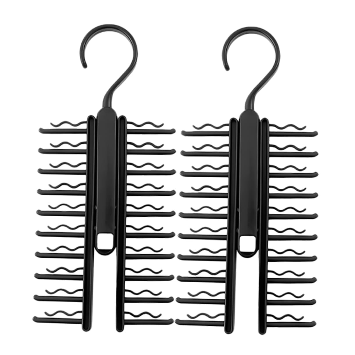 OKUMEYR 2Pcs Space Saving Tie Hanger and Scarf Organizer Material Belt Rack for Scarves Ties Belts Towels Closet Storage for Home and Travel