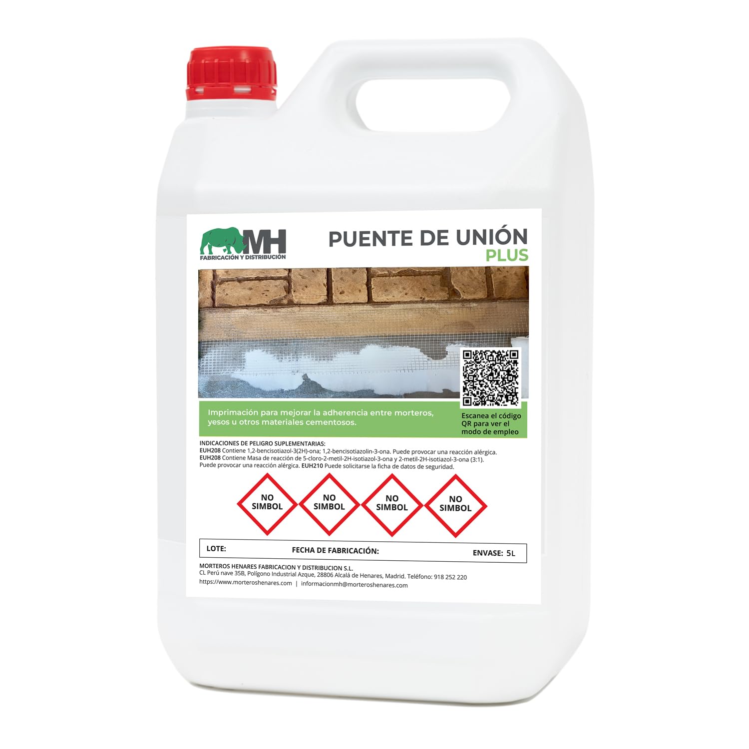 Puente de Unión plus para Morteros,cemento y yeso.Mejora la Adherencia y la dureza de todo tipo de morteros cementosos - Resina Acrílica al Agua (5.0, Kilogramos)