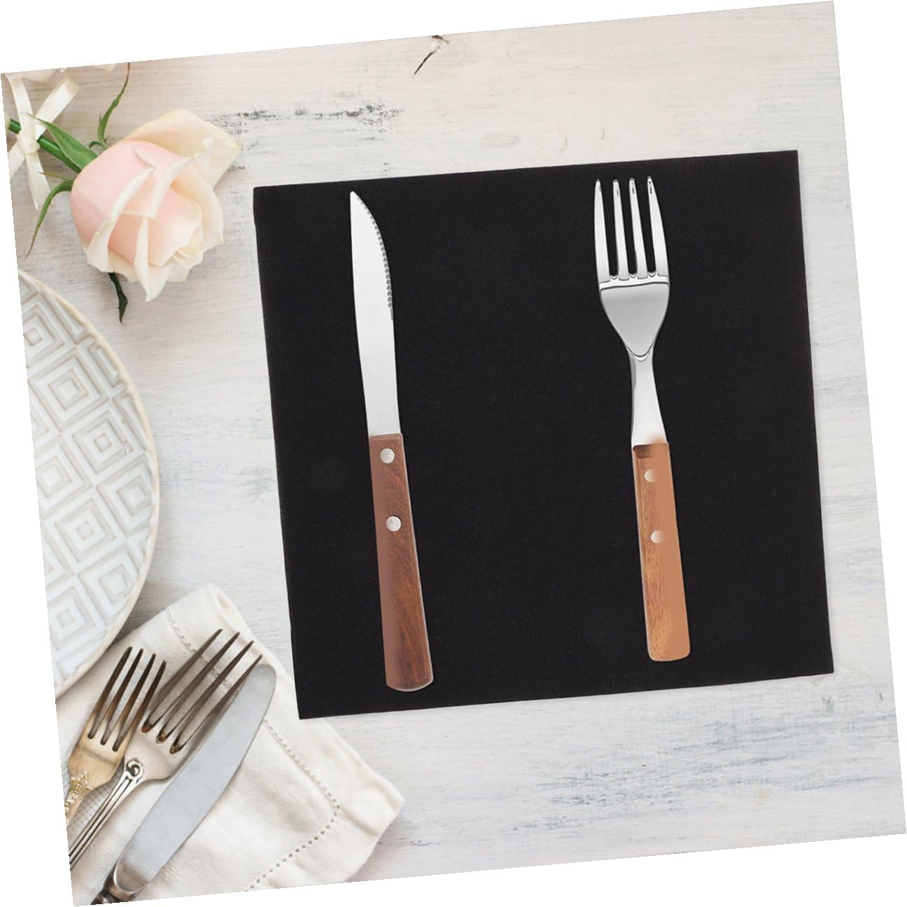 100 Stück Schreibtischservietten aus Papier Schwarze Einweg Servietten Dickes Design Hautfreundlich für Alltag und Party