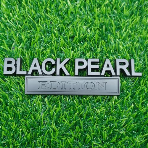 Image of Pair Set Black Pearl Edition Emblem 3D Letter Fender Tailgate Badge Decal Sticker Nameplate for Universal Vehicle, Car, Truck, SUV Motorcycle Accessories (All Black)