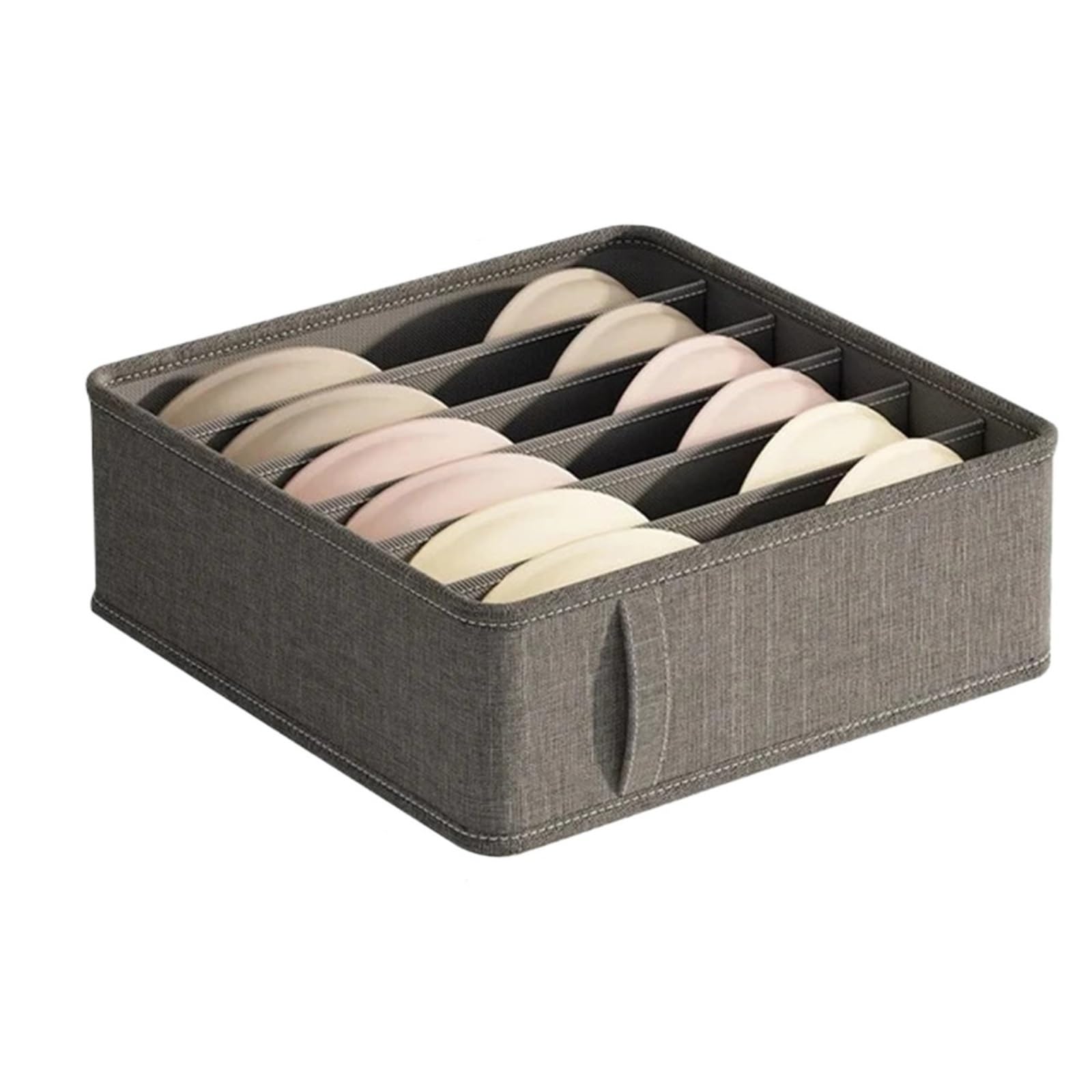 ATEUXOL Drawer Organizer for Clothes Underwear Cabinet Drawer Organizer Socks Clothing Storage Box(Grey-6 grids)
